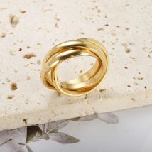 3-in-1 dreifach verriegelte Ringe für Damen und Herren, Paar, Hochzeit, Verlobung, Fingerring, Edelstahl, wasserdicht, Schmuck, Geschenk