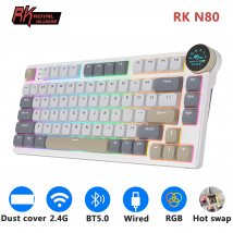 Royal Kludge RK N80 Tastiera meccanica a basso profilo Wireless Bluetooth 2.4G Wireless con schermo TFT retroilluminato 80 tasti 80% RGB