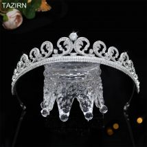 Klassische Zirkonia Diademe für Hochzeit Zirkon Brautkronen cz Festzug Haarschmuck Zubehör Party Abschluss ball Kopf bedeckungen