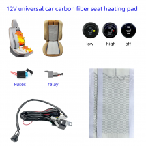 Riscaldatore per seggiolino auto 12v Kit di cuscinetti termici per seggiolino auto universale in fibra di carbonio Set di cuscini per interruttori rotondi Set di coprisedili per scaldavivande