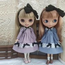 Neue Blyth-Kleidung, modisches Retro-langes Kleid, Prinzessinnenrock, Mädchen-Spitzenkleid für YMY, Licca, Azones, Ob24, 22 Ob27 Puppenzubehör