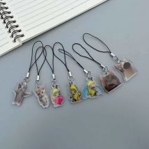 Happy Banana Cat Handykette Student Friends Geschenk El Gato Meme Katze Lustiger Anhänger Lanyard Kleiner Anhänger Maxwell Schlüsselanhänger