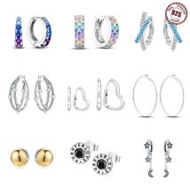 2025 neue Creolen aus 925er-Sterlingsilber, Gold-Silber für Damen, Perle, Zirkon, rund, einfache Ohrringe, Schmuck, Damen, Geburtstagsgeschenke