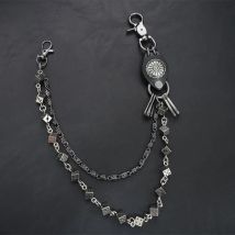 Men's Motorcycle KeyChain Jean Biker Wallet Belts Chain Skull Charm Leather Gothic Rock Pants Trousers Waist Key Men's
