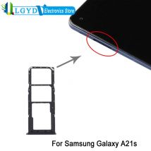 Para Samsung Galaxy A21s bandeja de tarjeta SIM Dual + adaptador de bandeja de tarjeta Micro SD pieza de repuesto de reparación