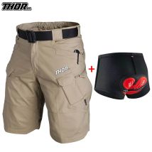 Men MTB Downhill Shorts THORSOL Cycling Cargo Shorts Road Riding Trousers Bicycle Enduro Mountain Bike Bottoms Bicycle Culottes