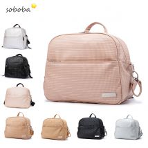 Soboba Stilvolle Mutter-Wickelrucksäcke, große Kapazität, wasserdicht, umweltfreundlicher Stoff, Wickeltasche für Mama, modische Windeltasche