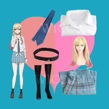 Kitagawa Marin Cosplay Anime My Darling Kitagawa Marin Cosplay Kostüm Kleider Schuluniform Perücke Ohrringe Anzug Mädchen