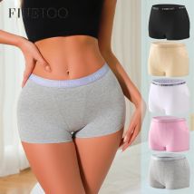 1Pcs Baumwolle Atmungsaktive Boyshort Unterwäsche frauen Höschen FINETOO Brief Taille Unterhose Weibliche Low Rise Sicherheits Kurze Dessous