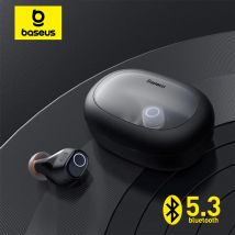 Bezprzewodowe słuchawki Baseus WM03 TWS Bluetooth 5.3, wygodne w noszeniu, 38-godzinna długa żywotność baterii, niska latencja, szybkie ładowanie.