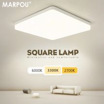 MARPOU Lampada da soffitto a LED quadrata illuminazione camera da letto Bianco neutro bianco freddo bianco caldo 48W 36W 24W 18W plafoniera a led stanza