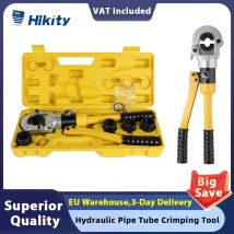 Hikity-Herramientas de prensado de tuberías Pex hidráulicas, accesorios de tubo de cobre, herramienta de prensado para tuberías de aluminio y plástico con caja