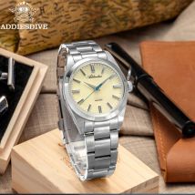 Addiesdive 2024 neue 36mm Paar Uhren Quarzuhren Stahl Bubble Spiegel Saphirglas Business Uhren 100m wasserdichte Uhr