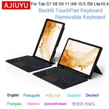 Funda con teclado mágico para Samsung Galaxy Tab S8 S7 11 A8 10,5 S6 Lite 10,4 S9 S10 FE 10,9, funda protectora con almohadilla táctil retroiluminada para tableta