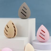 1pcs Silicone Makeup Sponge With Holder Breathable Beauty Sponge Blender Case Beauty Eggs Container Shatterproof Storage Box