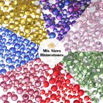 QIAO 1440 sztuk Mix-size dżetów brokat kryształowy diament Strass Flatback kamienne klejnoty Nail Art dżetów akcesoria dekoracyjne