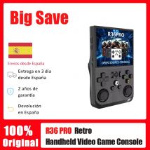Console per videogiochi portatile R36PRO, sistema Linux, schermo IPS da 3,5 pollici, lettore video tascabile portatile, 64 GB, 128 GB