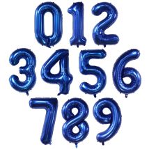 40-calowy ciemnoniebieski balon foliowy 0-9 Digital Globos Dekoracja urodzinowa dla dzieci Baby
