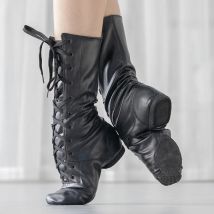Jazz-Tanzstiefel für Damen, weiche Sohle, Leder, lateinamerikanische Jazz-Tanzschuhe, Damen, Kinder, Mädchen, Tanzschuhe, Ballsaal, Training, Tanzschuhe