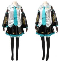 Anime Super Legierung Miku Cosplay Kostüme Kleid Mädchen der Tuch jede größe PU leder