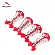 Widesea 4 Teile/satz Camping Einstellbare Planke Spirale Geformt Fisch Knochen Deck Karabiner Wind Seil Schnallen Zelt Stakes Haken Bord Peg