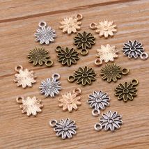 60PCS 10*13mm Metall Legierung 3 Farbe Kleine Daisy Blume Charms Pflanze Anhänger Für Schmuck Machen DIY handgemachte Handwerk