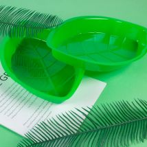 6 stücke grüne Blattform platte Plastik nahrungsmittel snack tablett Dschungel geburtstags feier dekoration Sommer hawaiian isches tropisches Party dekor