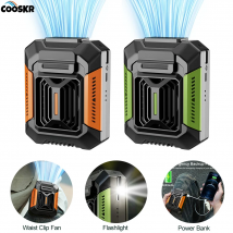 Ventilatore con Clip in vita Mini ventilatore portatile da appendere al collo ventilatore ricaricabile USB piccolo ventilatore da campeggio all'aperto con luce a LED Power Bank