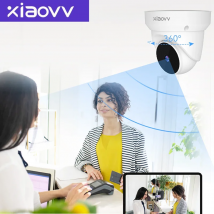 XIAOVV Telecamera di sicurezza dome WiFi da 4 MP con rotazione PTZ per interni ed esterni per animali domestici Facile installazione Messag di allarme di movimento bidirezionale