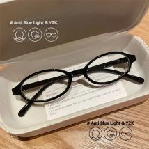 Retro Y2K Oval Frames Glasses Portable Blue Light Blocking Women Eyewear Cosplay Small Frame Eyeglasses
