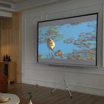 HOMCOM Pantalla de Proyector Manual con Soporte 100 Pulgadas 203x152 cm Blanco