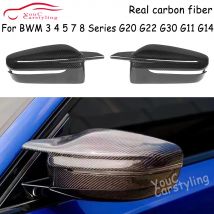 G20 Seitentür Spiegelabdeckung Spiegelkappen Kohlefaser Ersatz für BMW 3er G20 G21 G28 G30 G22 G11 G14 G15 Schwarze Farbe