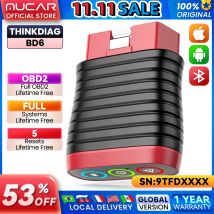 Scanner THINKCAR BD6 OBD2 per auto, tutti i lettori di codici per auto di sistema Strumenti di scansione per iPhone e Android Strumento diagnostico automatico OBD2 wireless