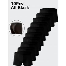 10 pezzi biancheria intima da uomo colore nero mutande da uomo boxer ad alta elasticità mutandine da uomo sexy taglie forti L-4XL boxer da uomo traspirante