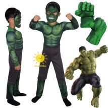 BEAST KINGDOM Hulk Kostüme für Halloween Karneval Party Bruce Banner Cosplay für Männer Kleidung Grüner Muskelanzug Handschuhe Zubehör