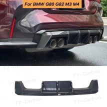 Real Carbon Fiber Car Styling Rear Bumper Lip Splitter Diffuser Guard Spoiler For BMW M3 M4 G80 G82 G83 Sedan Coupe MP Style