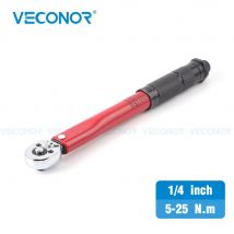 Chiave dinamometrica preimpostata 1/4 pollici Drive 5-25n. M strumento manuale con pulsante a sgancio rapido cromato per la riparazione di motociclette per auto