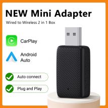 NEU Mini 2-in-1 verkabelt mit kabellosem CarPlay und Android Auto Box, Übertragungsgeschwindigkeit, Plug-and-Play, modisch und tragbar