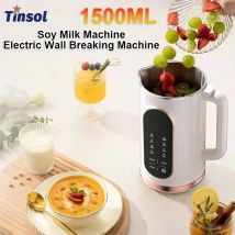 Macchina per latte di soia elettrica multifunzione da 1500 ml con ampio display touchscreen, miscelatore a 10 lame, frullatore e latte di noci