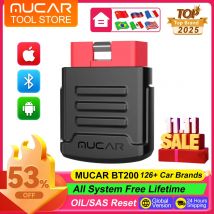 MUCAR BT200 OBD2 Scanner per auto Sistema completo Diagnost Aggiornamento gratuito a vita Oli/SAS Obd2 Lettore di codici Bluetooth Strumenti diagnostici