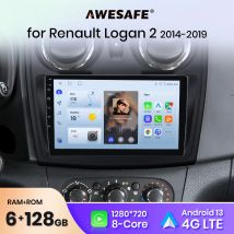 AWESAFE PX9 Plus Autoradio Per Renault Logan 2 2012 - 2019 Sandero 2 2014 - 2019 Wireless CarPlay Android Auto No 2 din 2din DVD