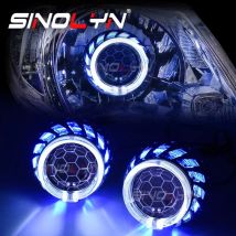 Sinolyn 2,5 Zoll Dual Angel Eyes Bi Xenon Projektor Linsen für H7 H4 Scheinwerfer Waben Auto Lichter