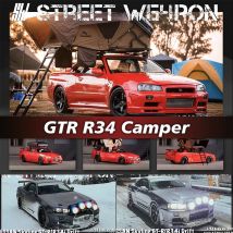 Sw auf Lager 1:64 skyline gtr r34 Wohnmobil zubehör Drift Rallye Lampe Druckguss Diorama Auto Modell Sammlung Miniatur Carros Spielzeug