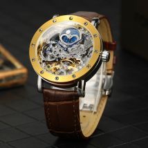 SKROX GMT Moon Phase Automatic Clock Skeleton Mechanical Tourbillon Man Wristwatches Original High-End Luxury Elegant Mens Watch