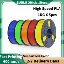 Filamento de impresora 3D PLA de alta velocidad SUNLU, 5KG, 1KG, un rollo, tolerancias de 1,75 MM + filamento de 0,02 MM, envío rápido desde UE/EE. UU.