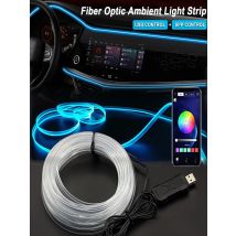 2/3/4/5M RGB Car Interior Ambient LED Light Strip Invisible USB Fiber Optic Atmosphere Lamp Support APP Control