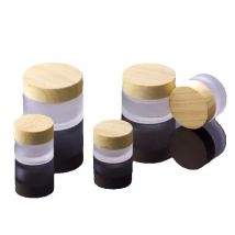 5G 10G 15G 30G 50G Frost Glass Bottle Plastic Bamboo Lid Glass Jar Empty Bottle Cream Jar Cosmetic Packaging Container