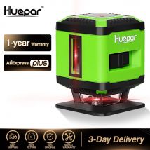 Huepar piano Laser livello 5 linee per posa di piastrelle livellamento quadrato linea trasversale 360 ° copertura del raggio rosso strumenti Laser orizzontali