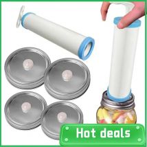 A18Z-Mason Jar Vakuum Deckel Set Lebensmittel Vakuum Jar Einmachglas Vakuumpumpe Kopf Handheld Jar Sealer Vakuumierer Zubehör