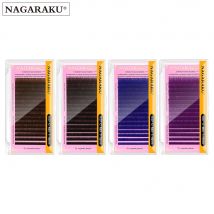 NAGARAKU Color Eyelashes Maquiagem Makeup Mix 7~15mm Dark Brown Light Brown Blue Purple Colors Faux